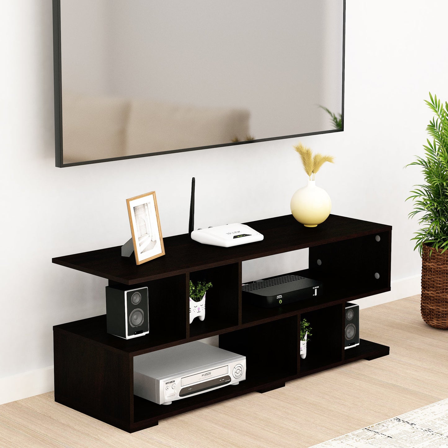 Lazywud TV Unit For Living Room (Dark Wenge)