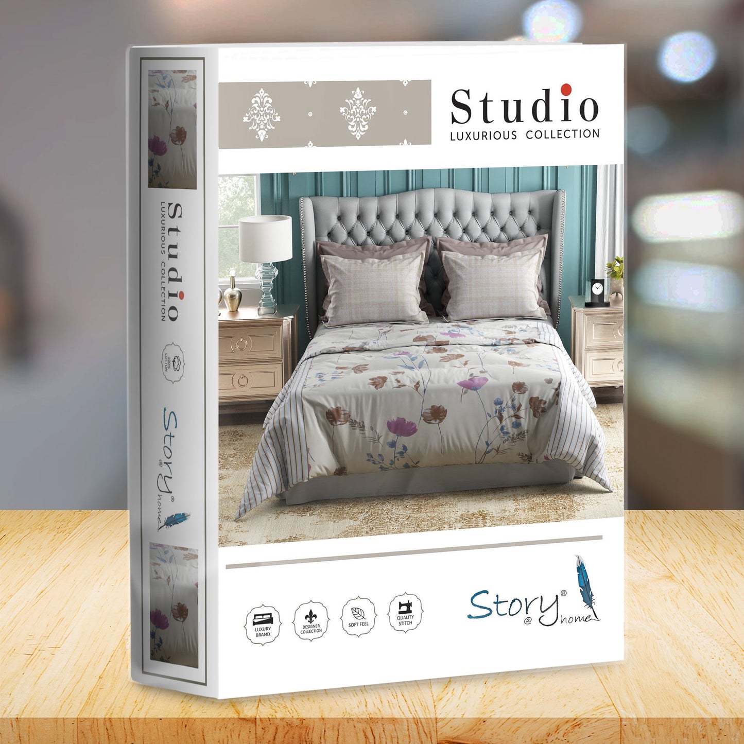 Studio Luxurious 144 TC 100% Cotton Light Yellow Double Bedsheet