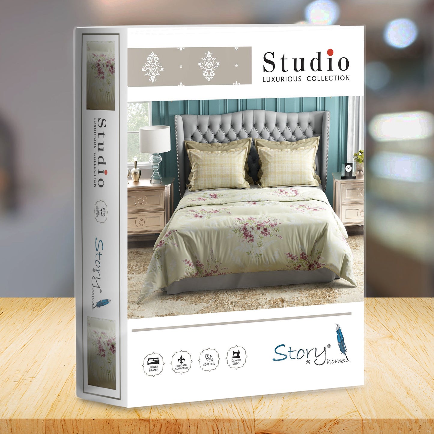 Studio Luxurious 144 TC 100% Cotton Cream Double Bedsheet