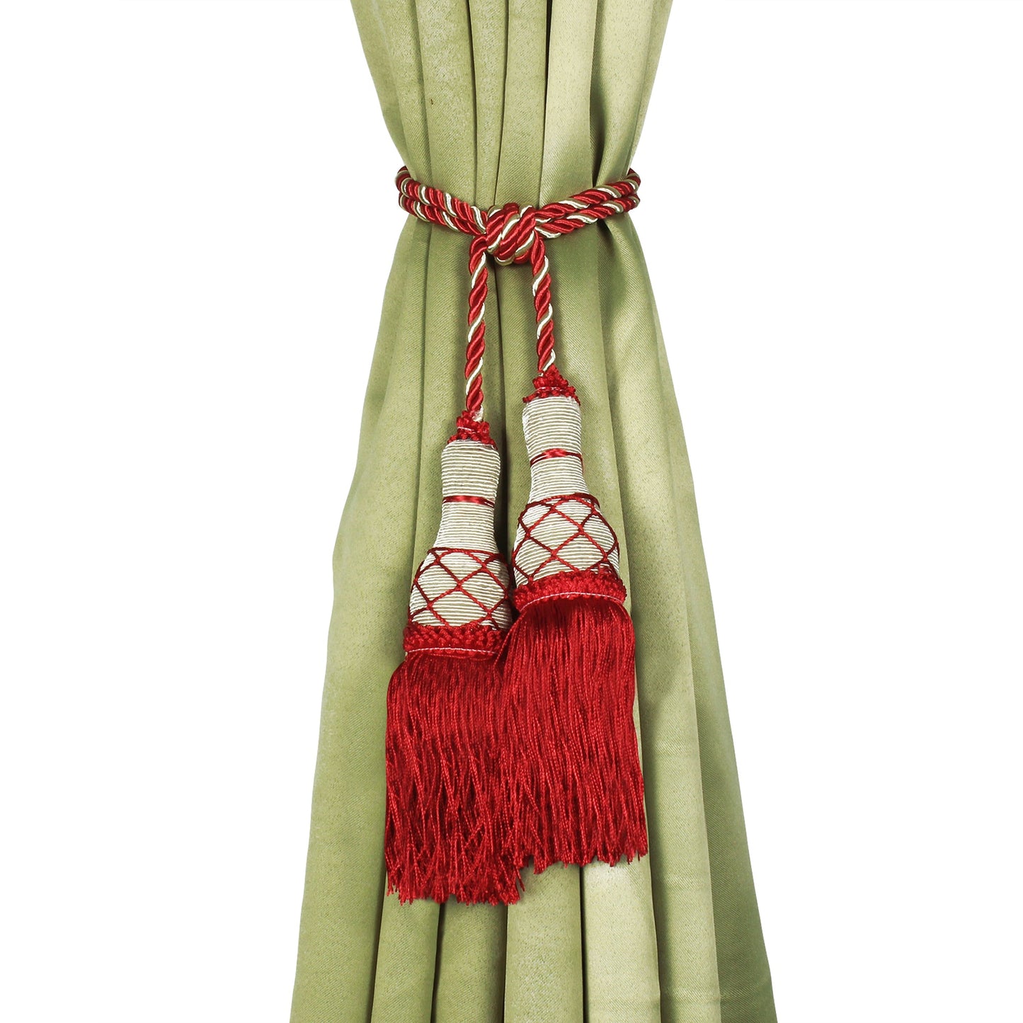 Set Of 4 Home Decorative Braided Tassel Rope Tiebacks