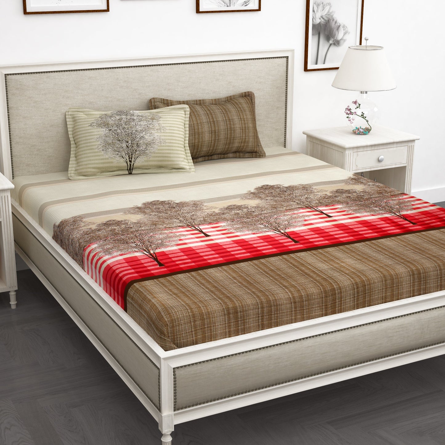 Forever 240 TC Brown King Size Bedsheet