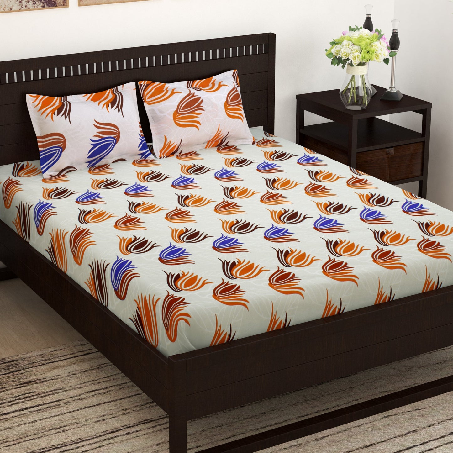 Magic 152 TC Pink Cotton Double Bedsheet