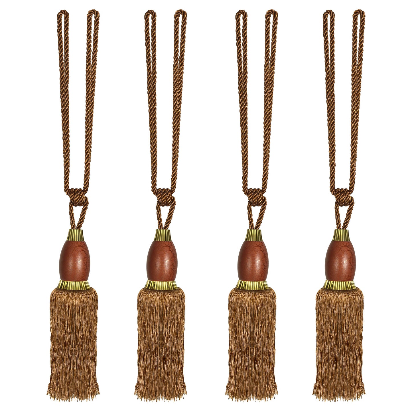 Set Of 4 Home Decorative Braided Tassel Rope Tiebacks