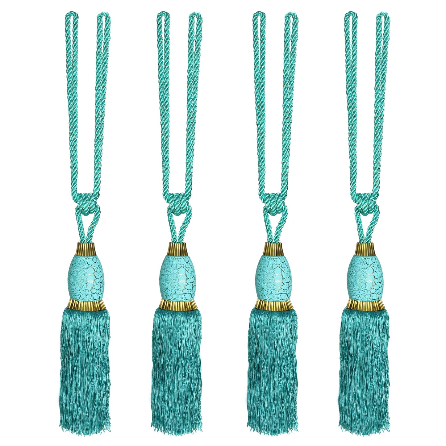 Set Of 4 Home Decorative Braided Tassel Rope Tiebacks