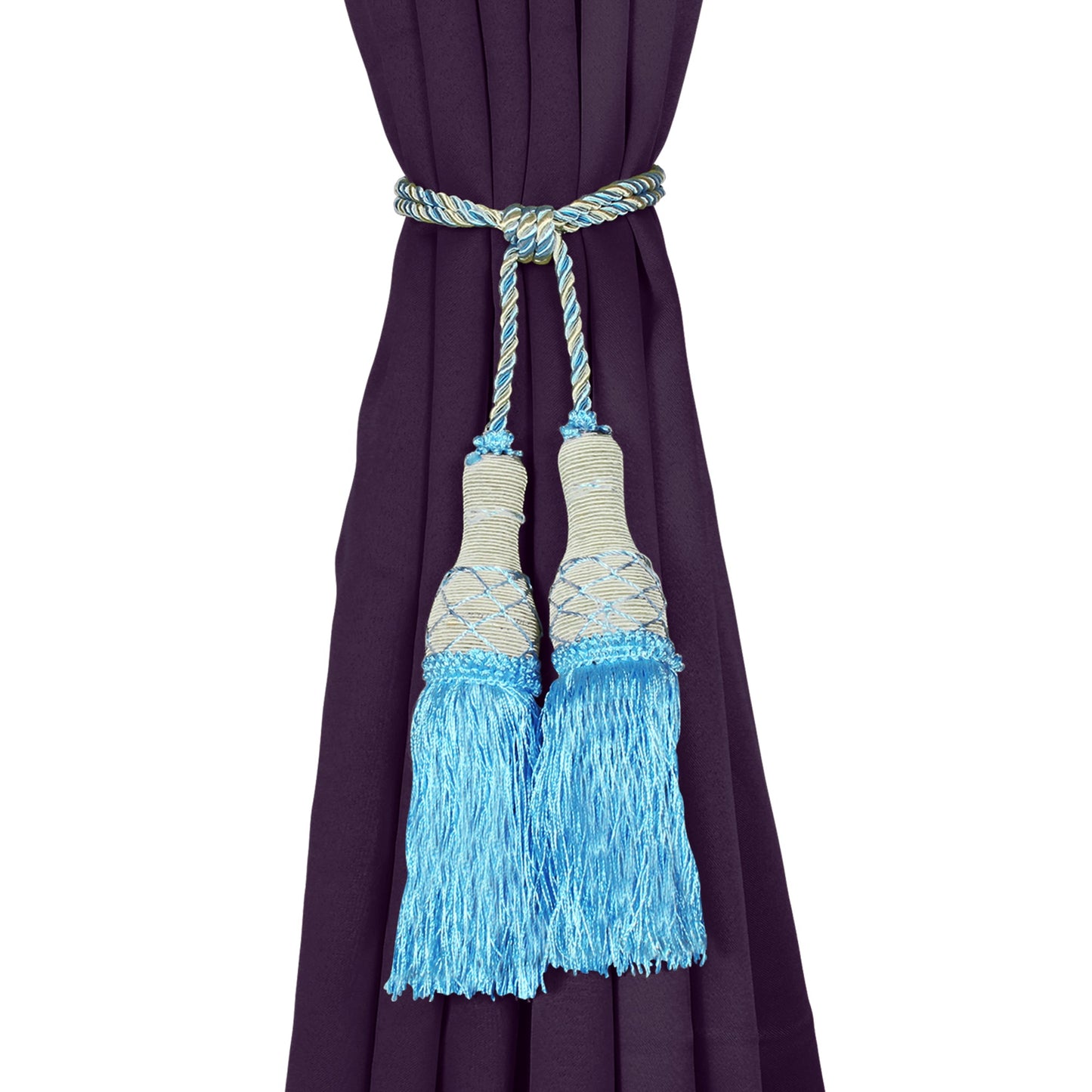 Set Of 4 Home Decorative Braided Tassel Rope Tiebacks