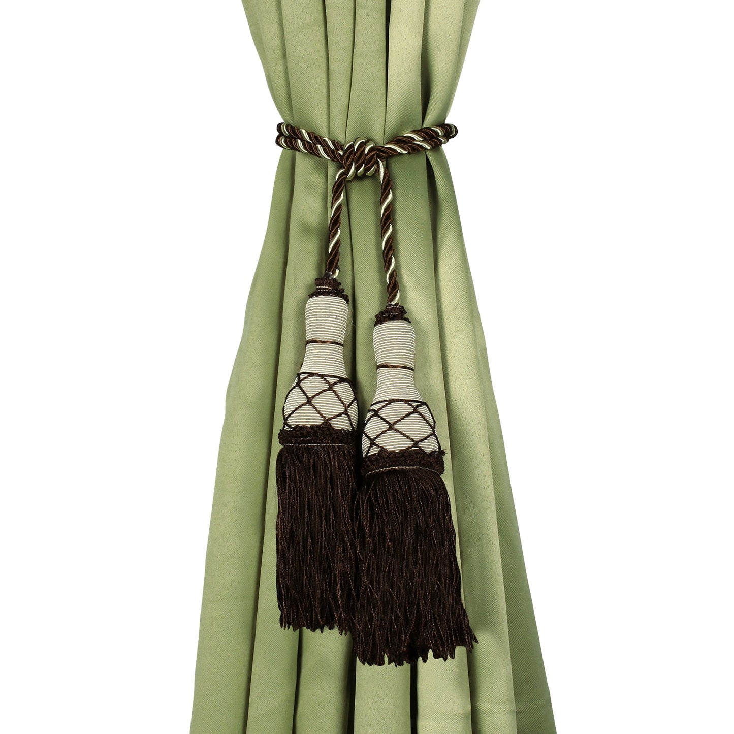 Set Of 4 Home Decorative Braided Tassel Rope Tiebacks