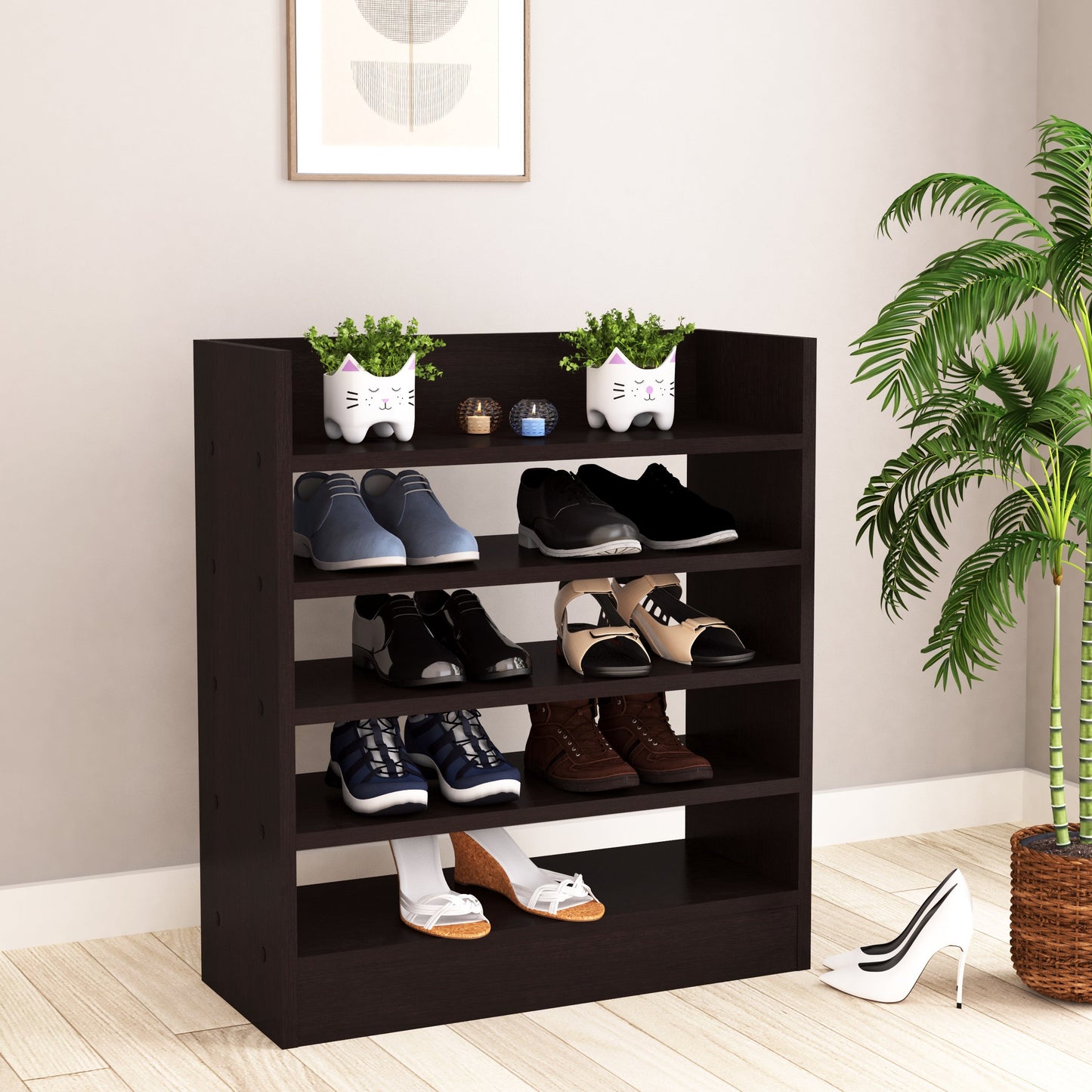 Lazywud Storage Shoe Rack (Dark Wenge)