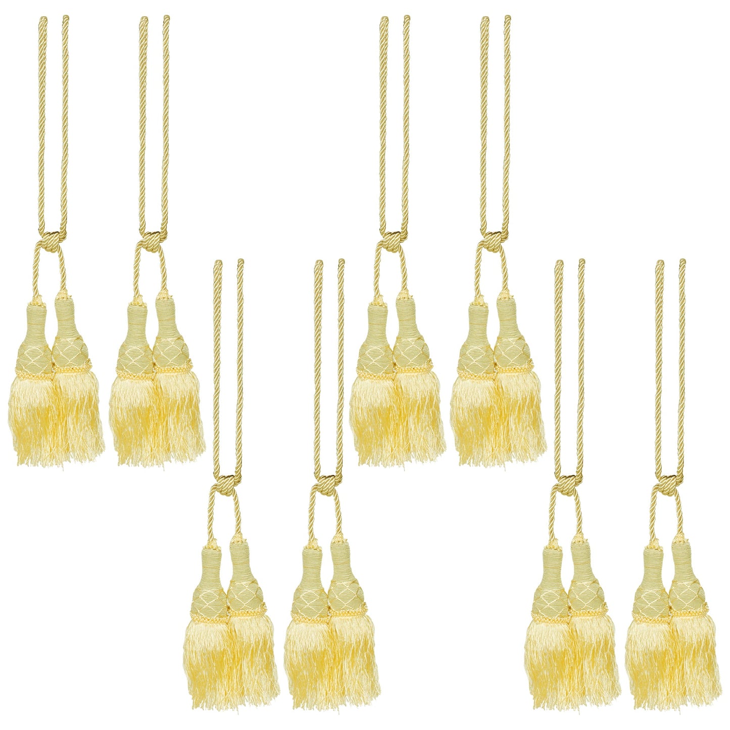 Set Of 4 Home Decorative Braided Tassel Rope Tiebacks