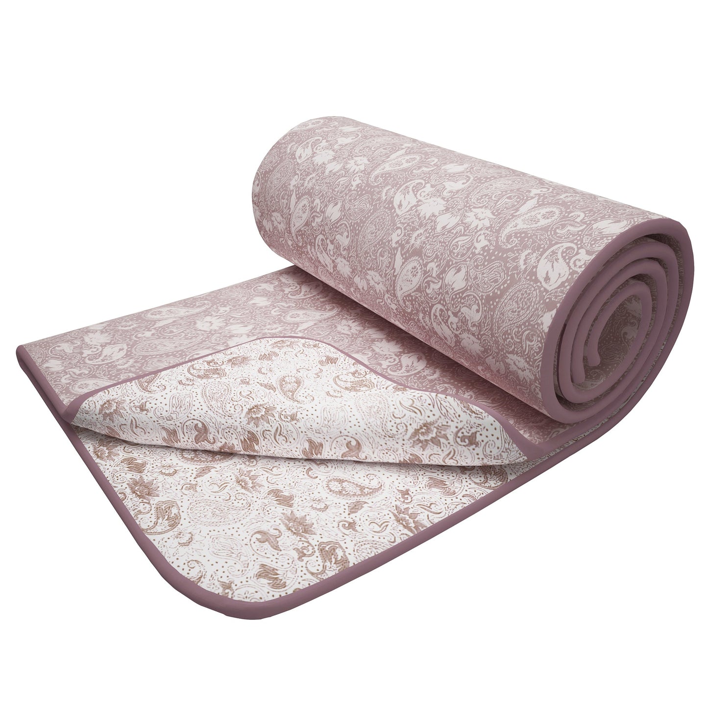 Super Soft Reversible Purple & White Motif Cotton Double Dohar