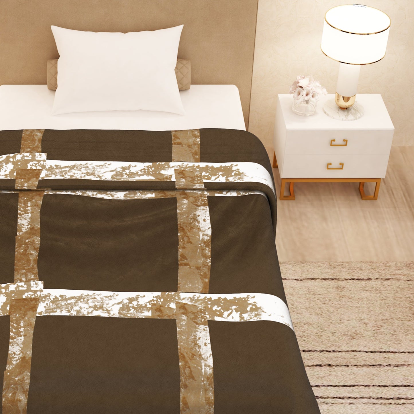 BLANKET BLAZE SINGLE Brown Single Size Blaze Blanket