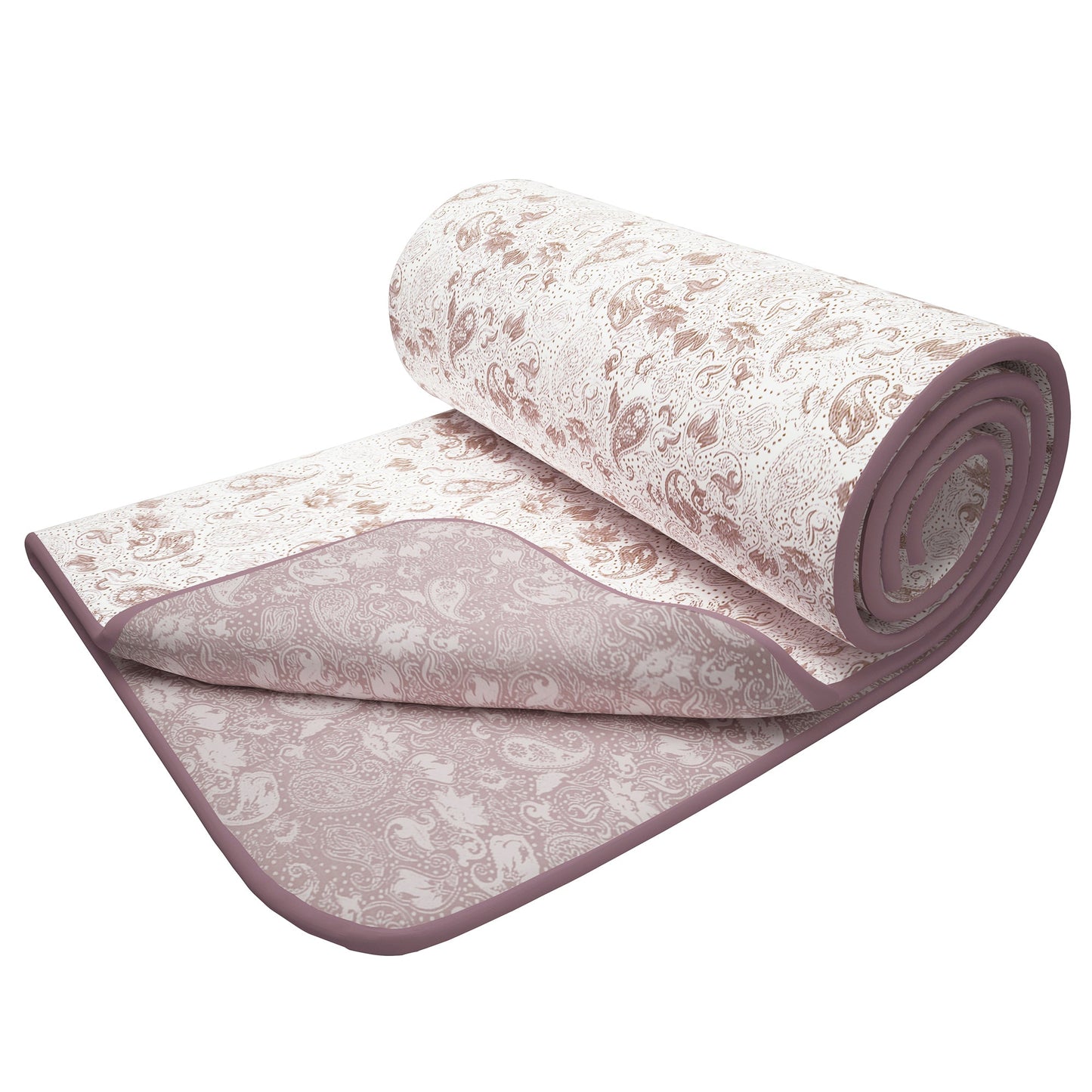 Super Soft Reversible Purple & White Motif Cotton Double Dohar