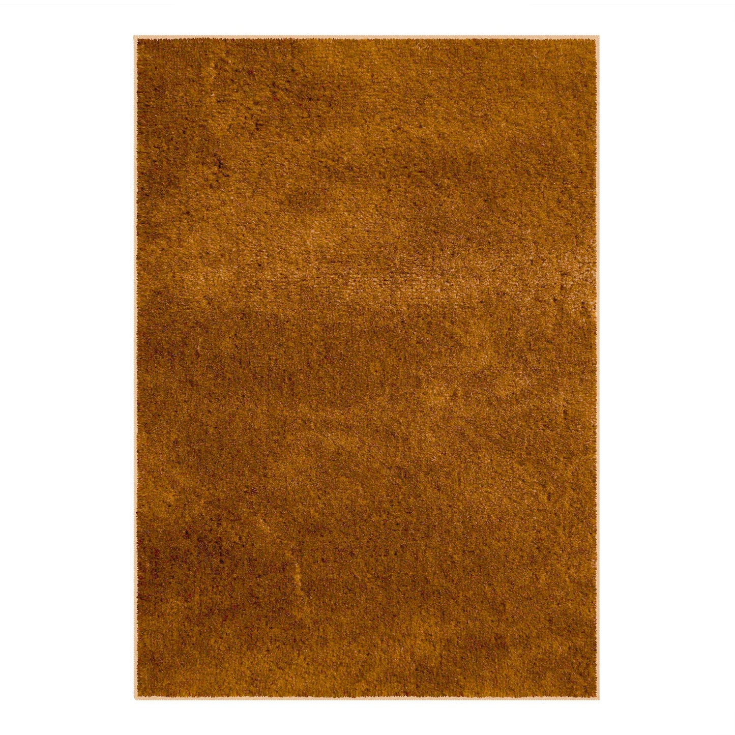 Solid Pattern Brownish Orange Carpet for Living Room & Bedroom
