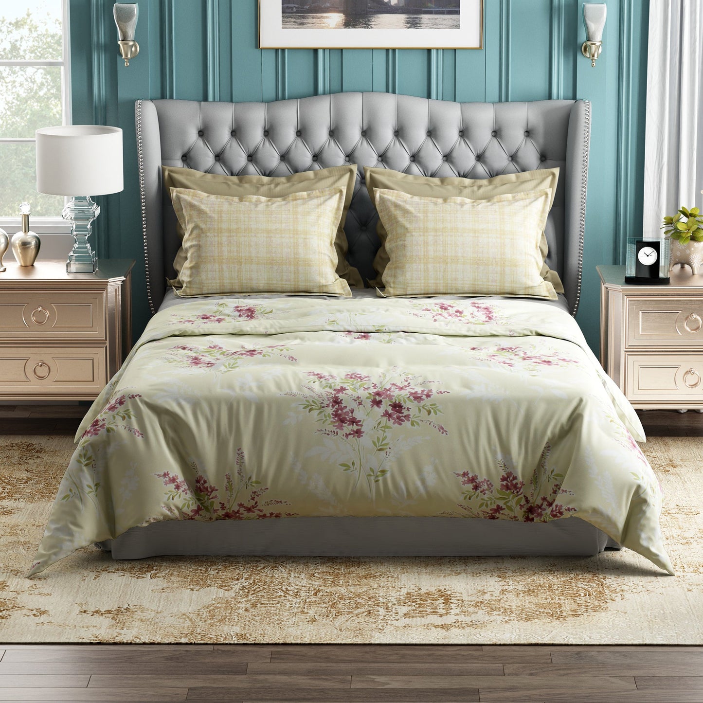 Studio Luxurious 144 TC 100% Cotton Cream Double Bedsheet