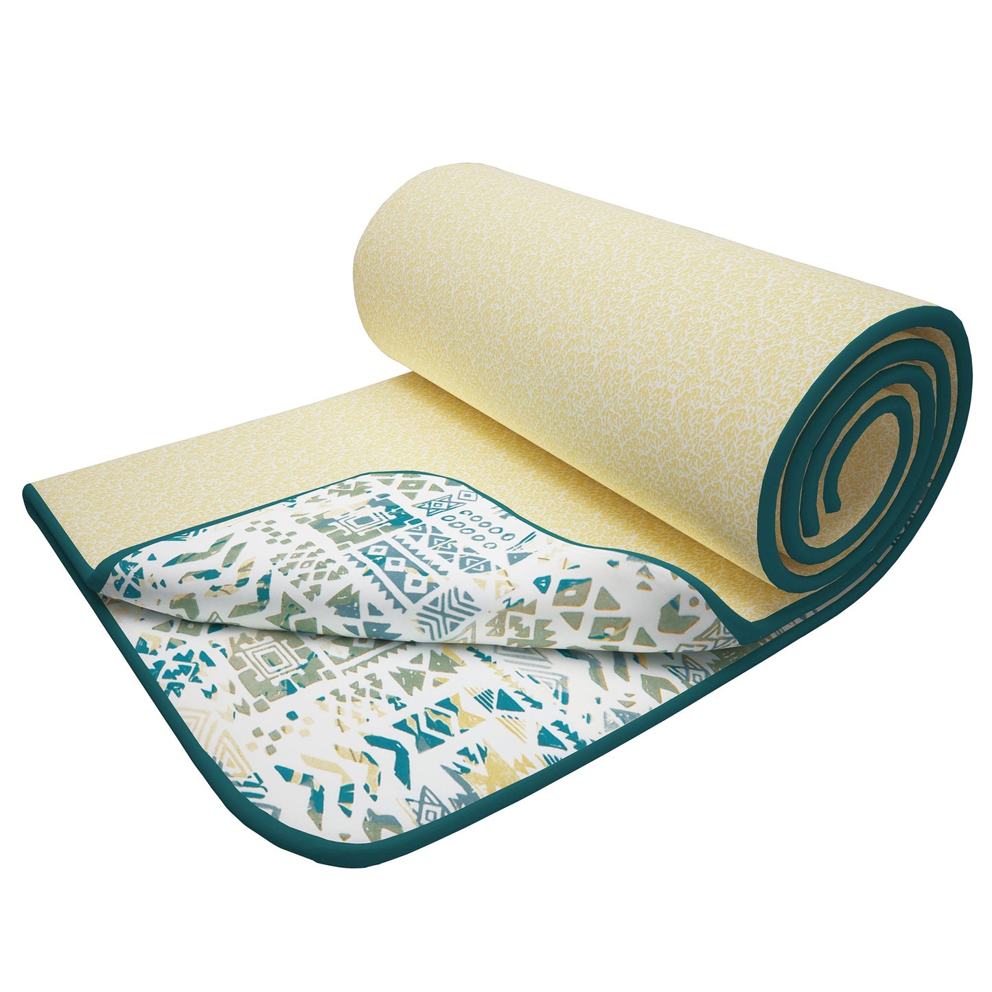 Super Soft Reversible Multi & Yellow Abstract Cotton Double Dohar