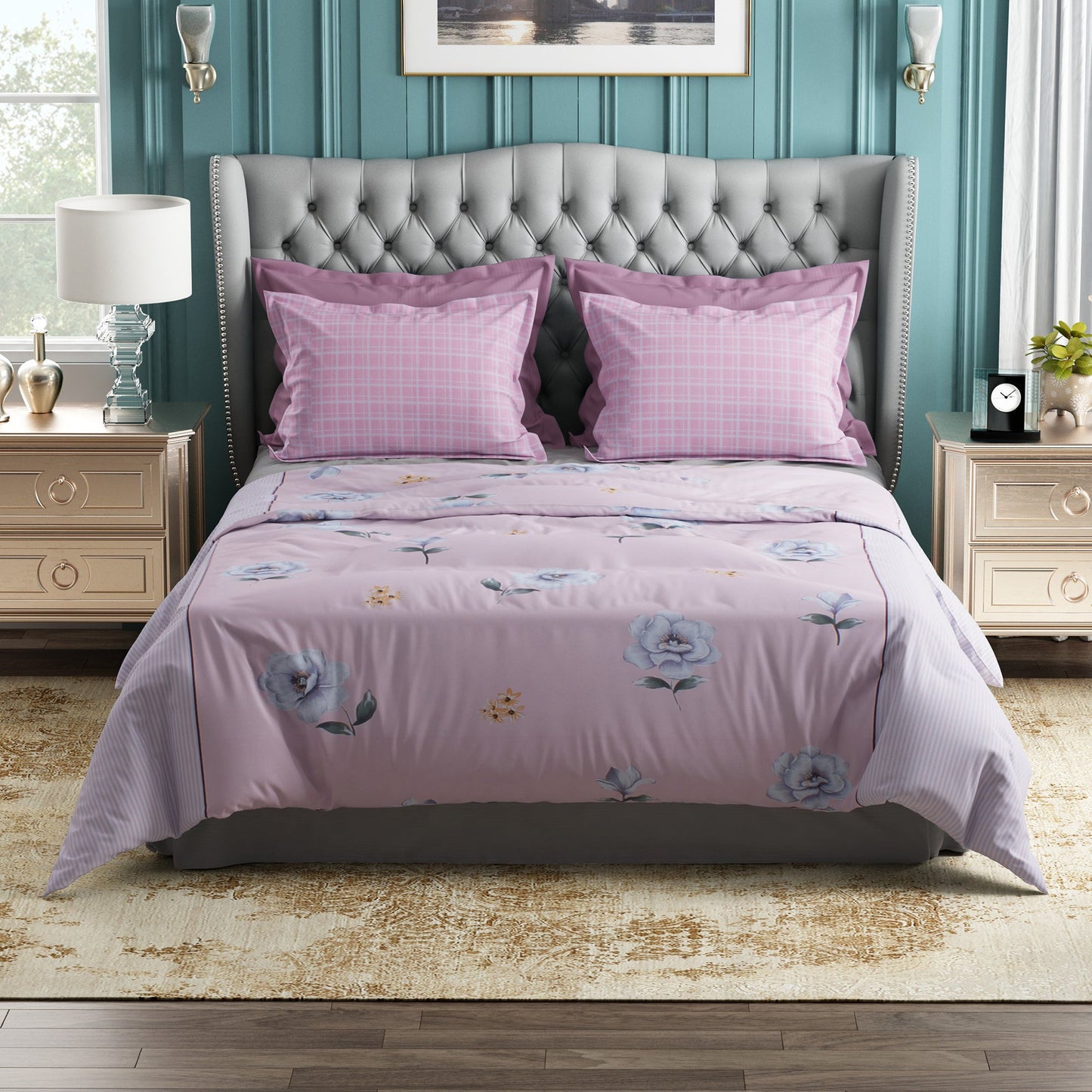 Studio Luxurious 144 TC 100% Cotton Purple Double Bedsheet