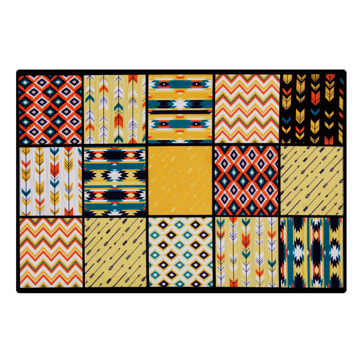 Story@Home 2 Units Premium Fabric Modern City Aqua Door Mat - Multicolor - 60 cm X 40 cm