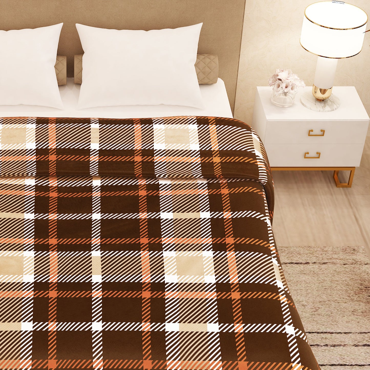 BLANKET BLAZE DOUBLE Brown Double Size Blaze Blanket
