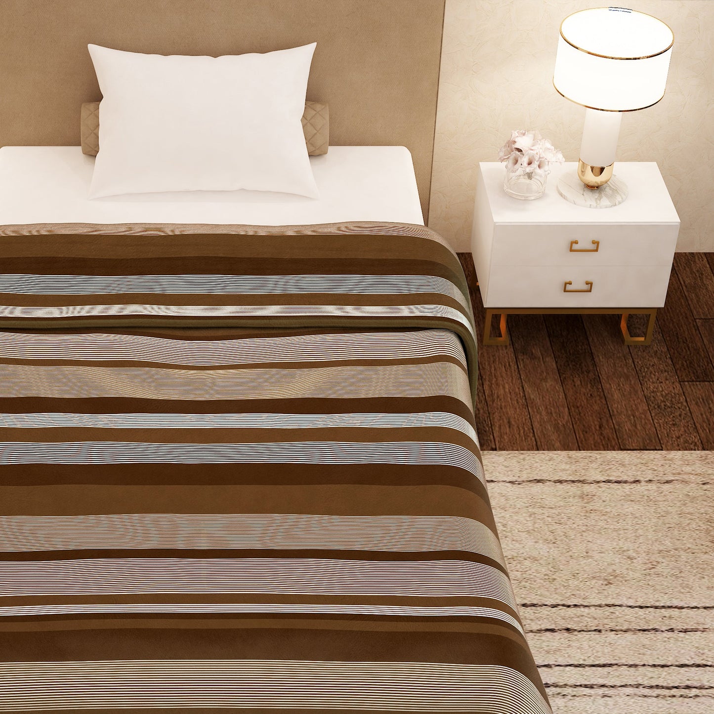 Premium Brown Single Flannel Blanket