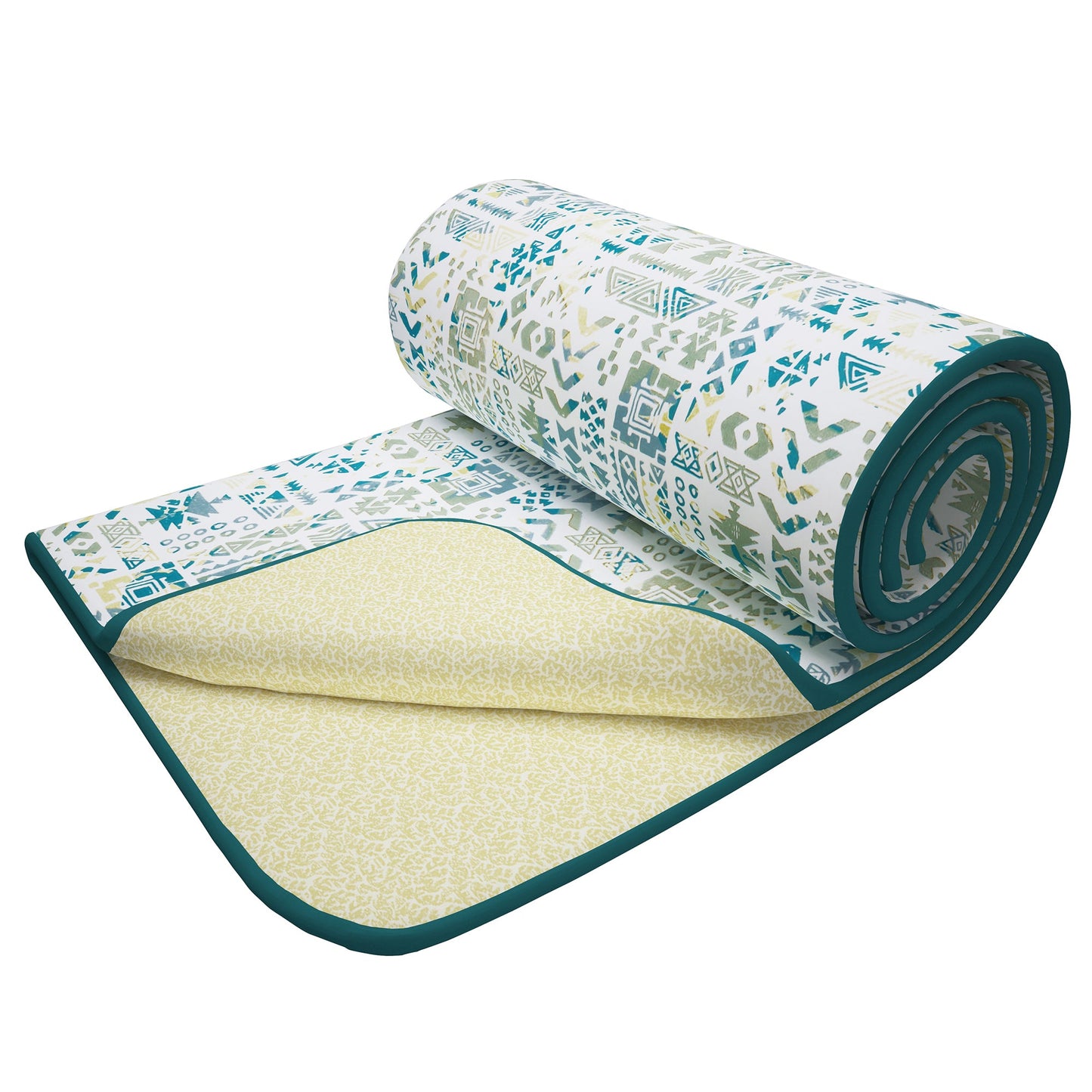 Super Soft Reversible Multi & Yellow Abstract Cotton Double Dohar
