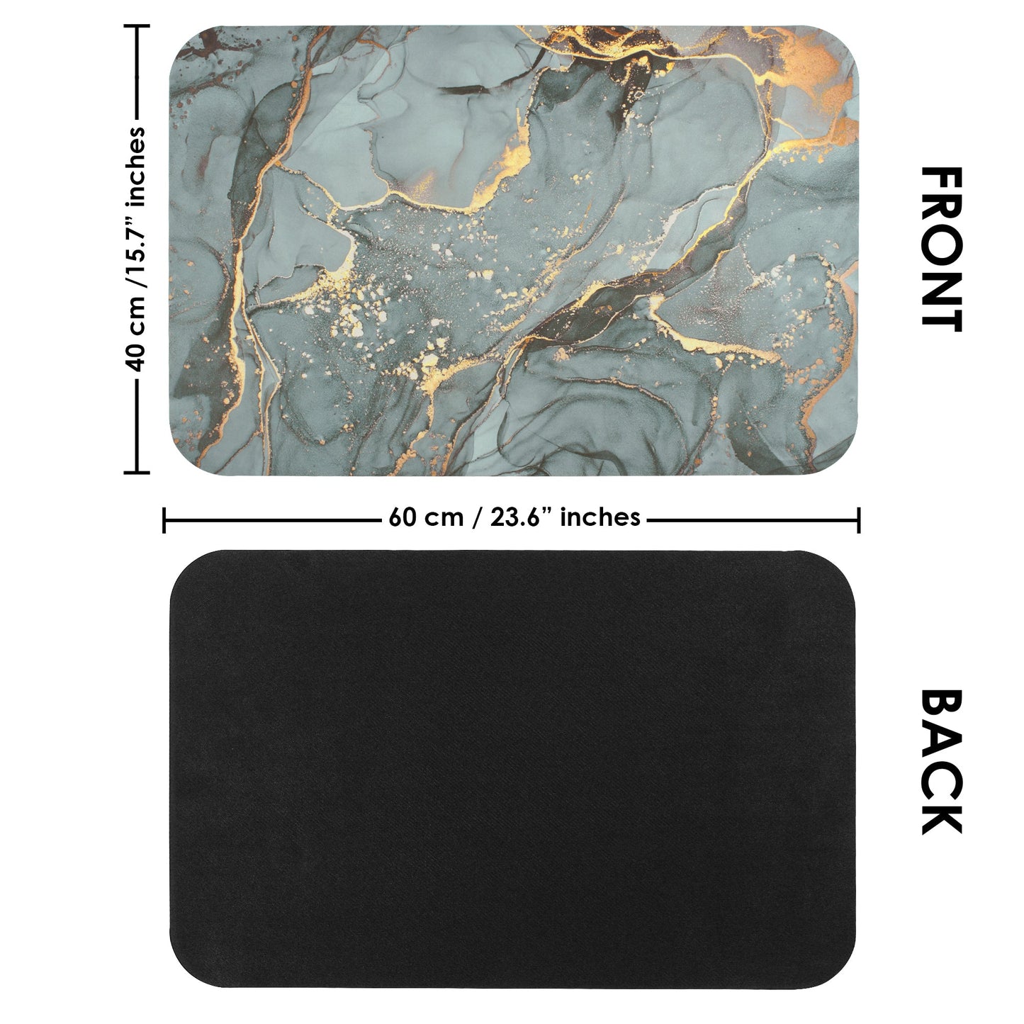 2 Units Nappa Leather Greyish Green Water Color Encore Bath Mats