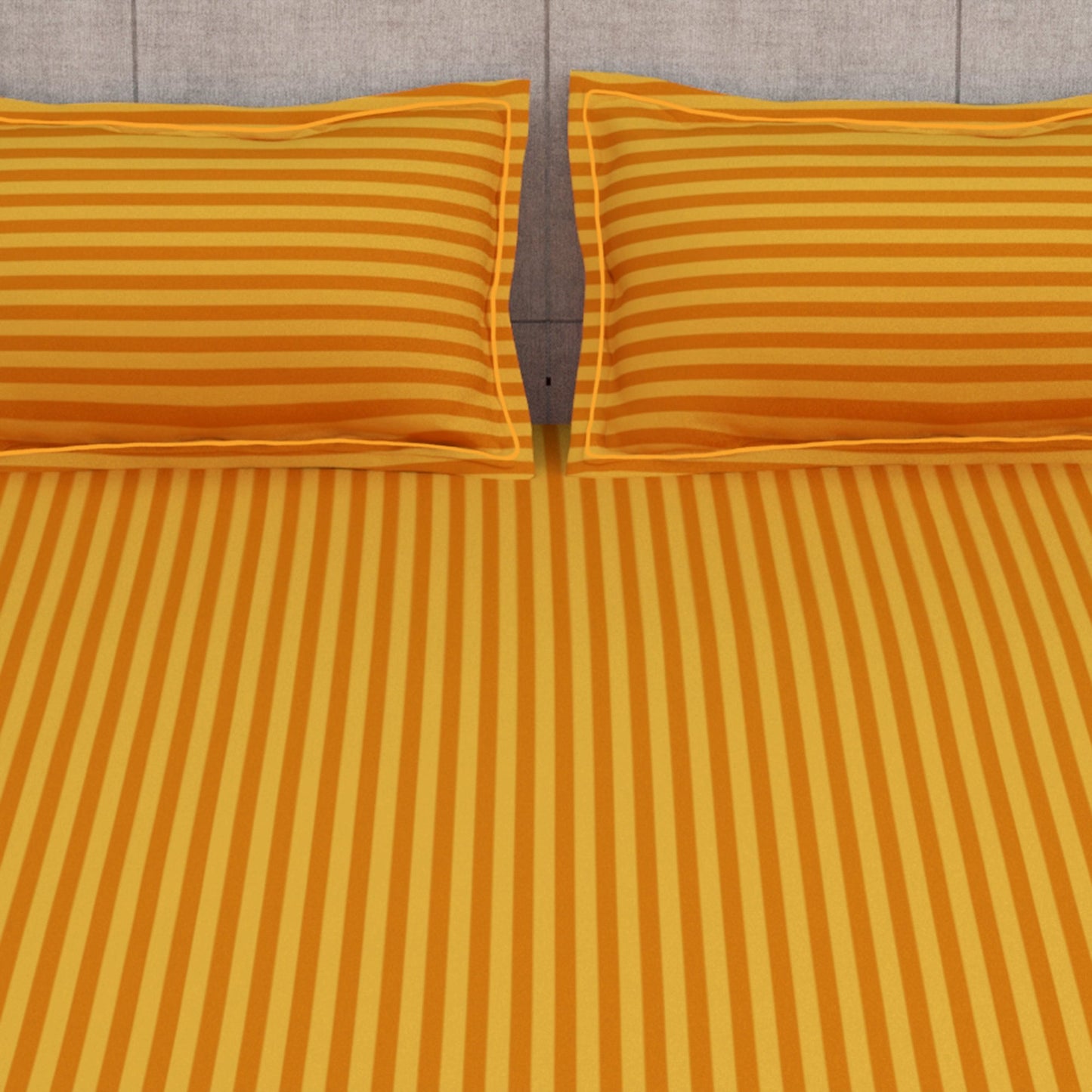 300 TC Mustard 1 King Size Bedsheet With 2 Pillow Cover