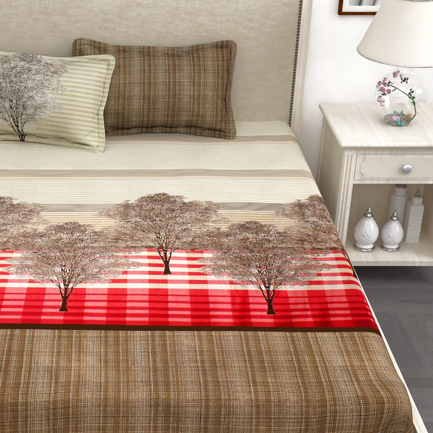 Forever 240 TC Brown King Size Bedsheet