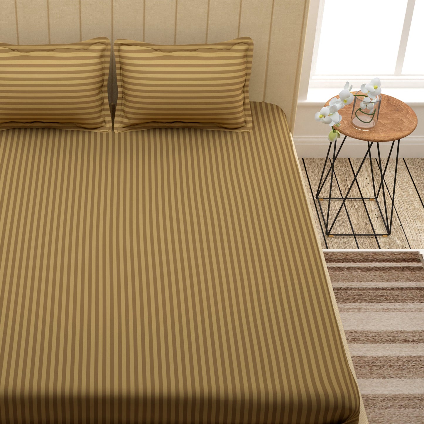 Forever Cotton 300 TC Brown King Size Bedsheet