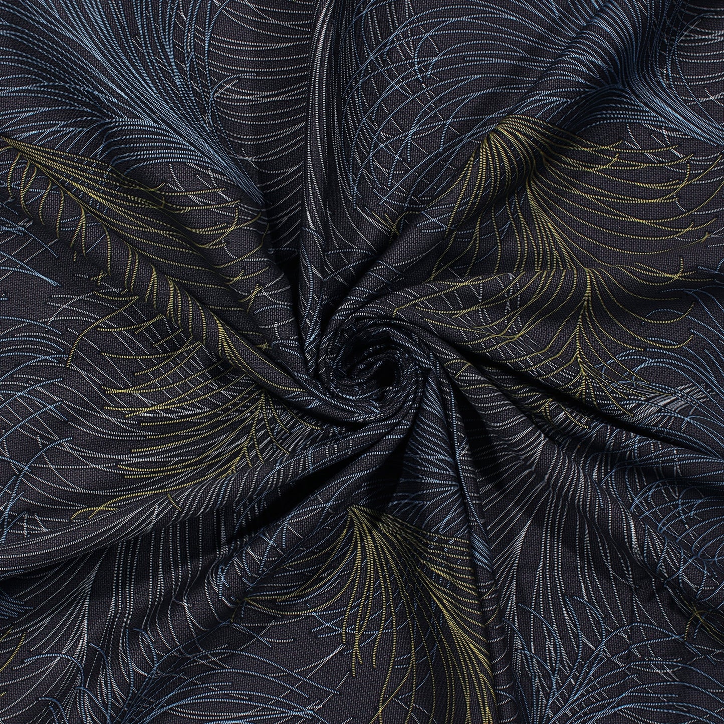 MOLLIS HOMES SUPER KING SIZE BEDSHEET - Navy Blue, Seamless Feather Pattern