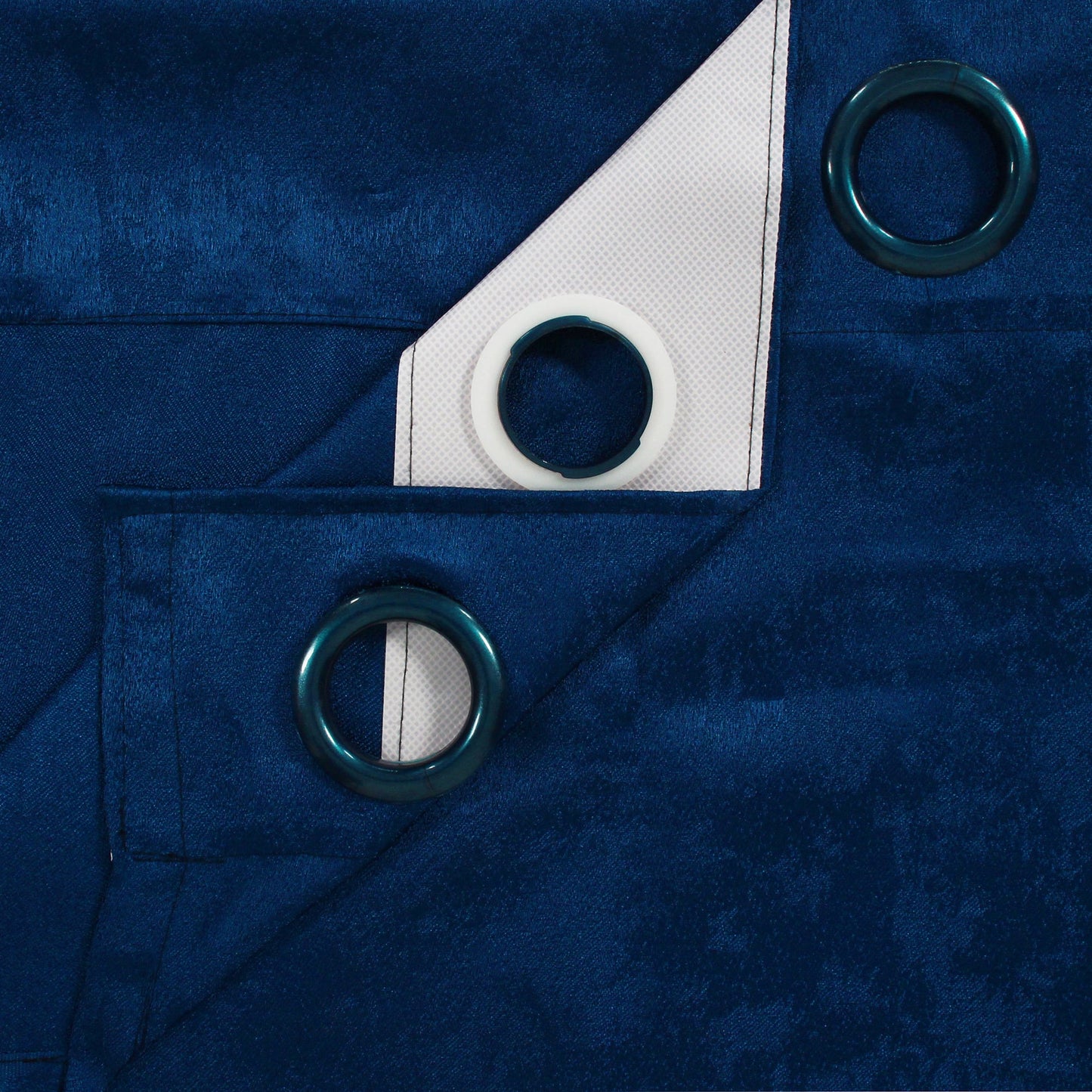 2 Pcs Blue Bloom Jacquard Room Darkening Door/Window Curtains