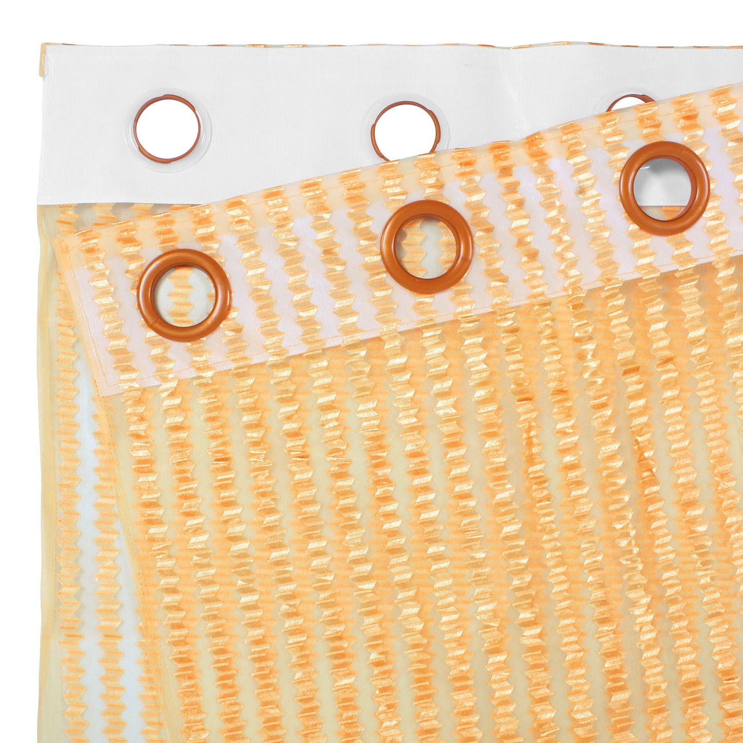 2 Pcs Orange Sheer Net Polyester Window/Door Curtains