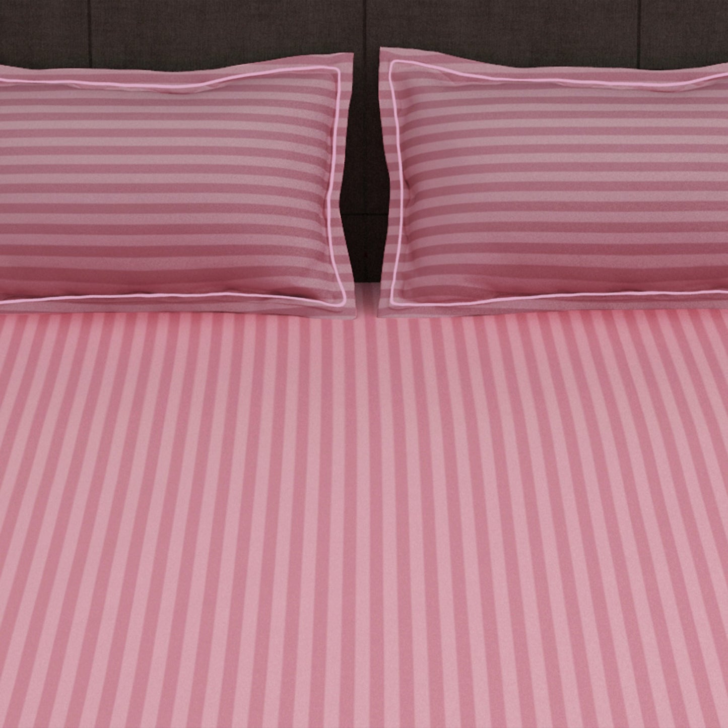 300 TC Pink 1 King Size Bedsheet With 2 Pillow Cover