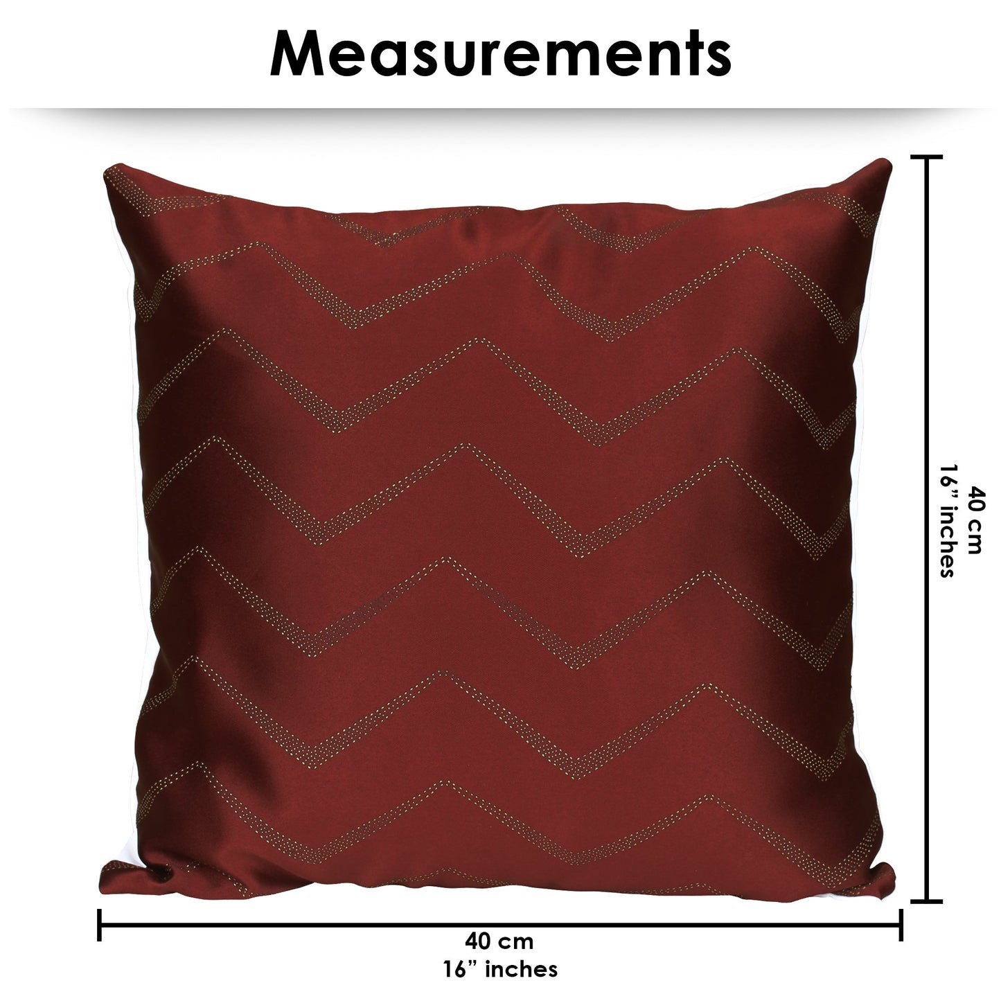 Story@Home Red Chevron Polyester 6 pcs of Alegra Cushion Covers