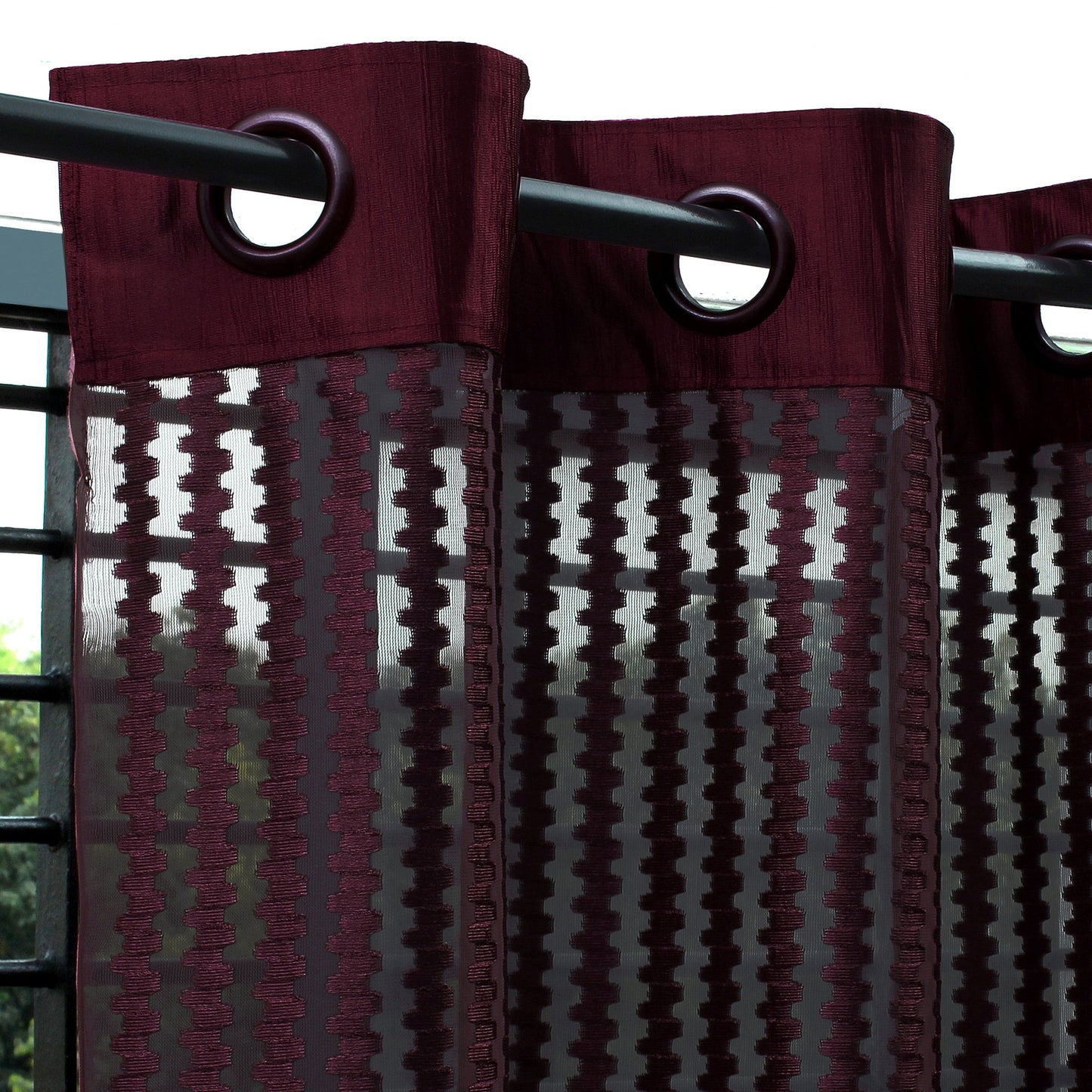 2 Pcs Purple Aura Sheer Net Polyester Window/Door/Long Door Curtains