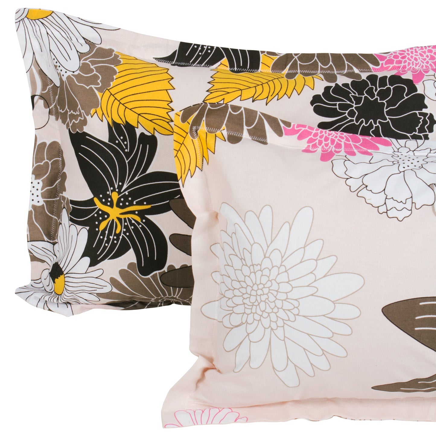 210 TC Light Pink Floral 1 King Size Bedsheet With 2 Pillow Cover