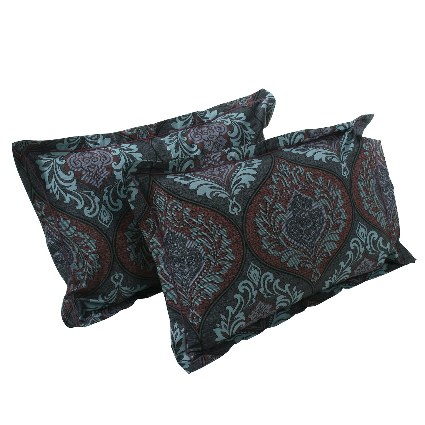 MOLLIS HOMES SUPER KING SIZE BEDSHEET - Damask Victor Pattern, Blue & Brown