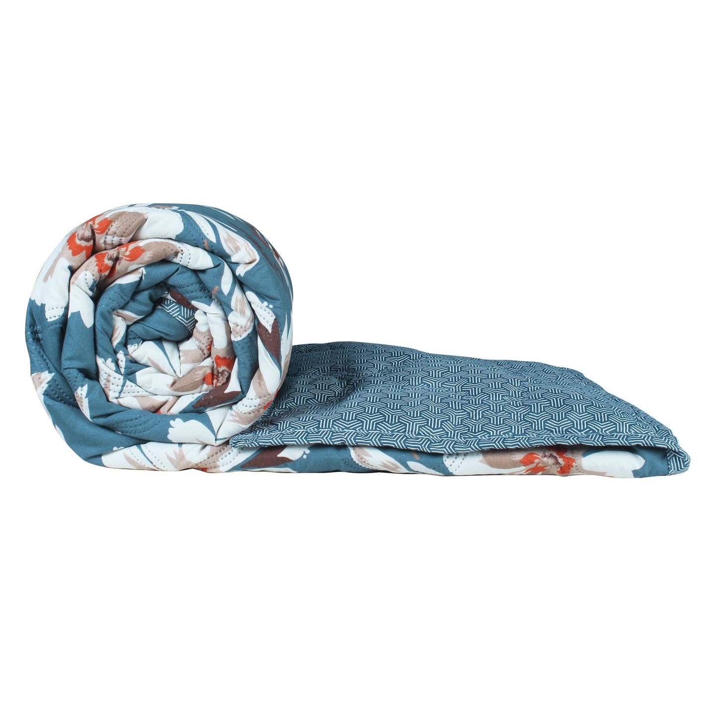 180 GSM Grey Floral Microfiber Fusion Reversible Double / Single Comforter