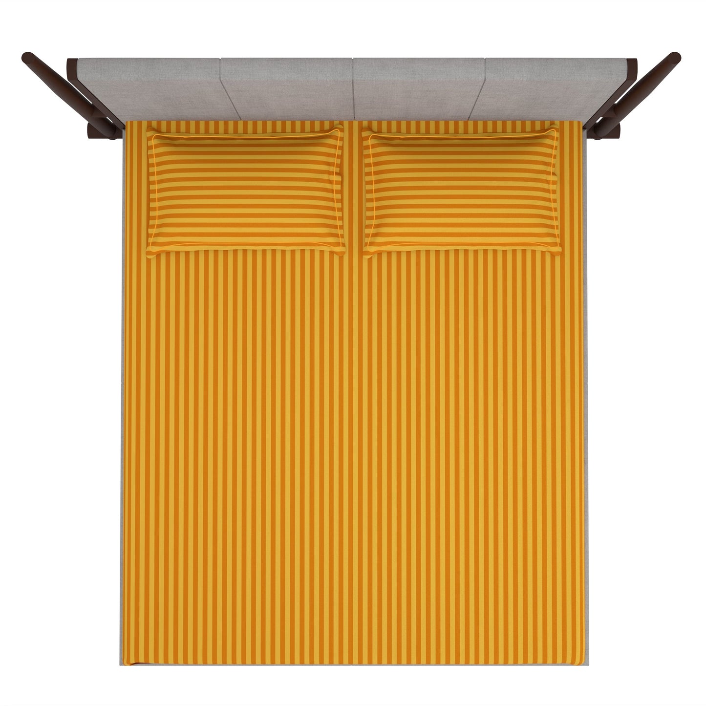 300 TC Mustard 1 King Size Bedsheet With 2 Pillow Cover