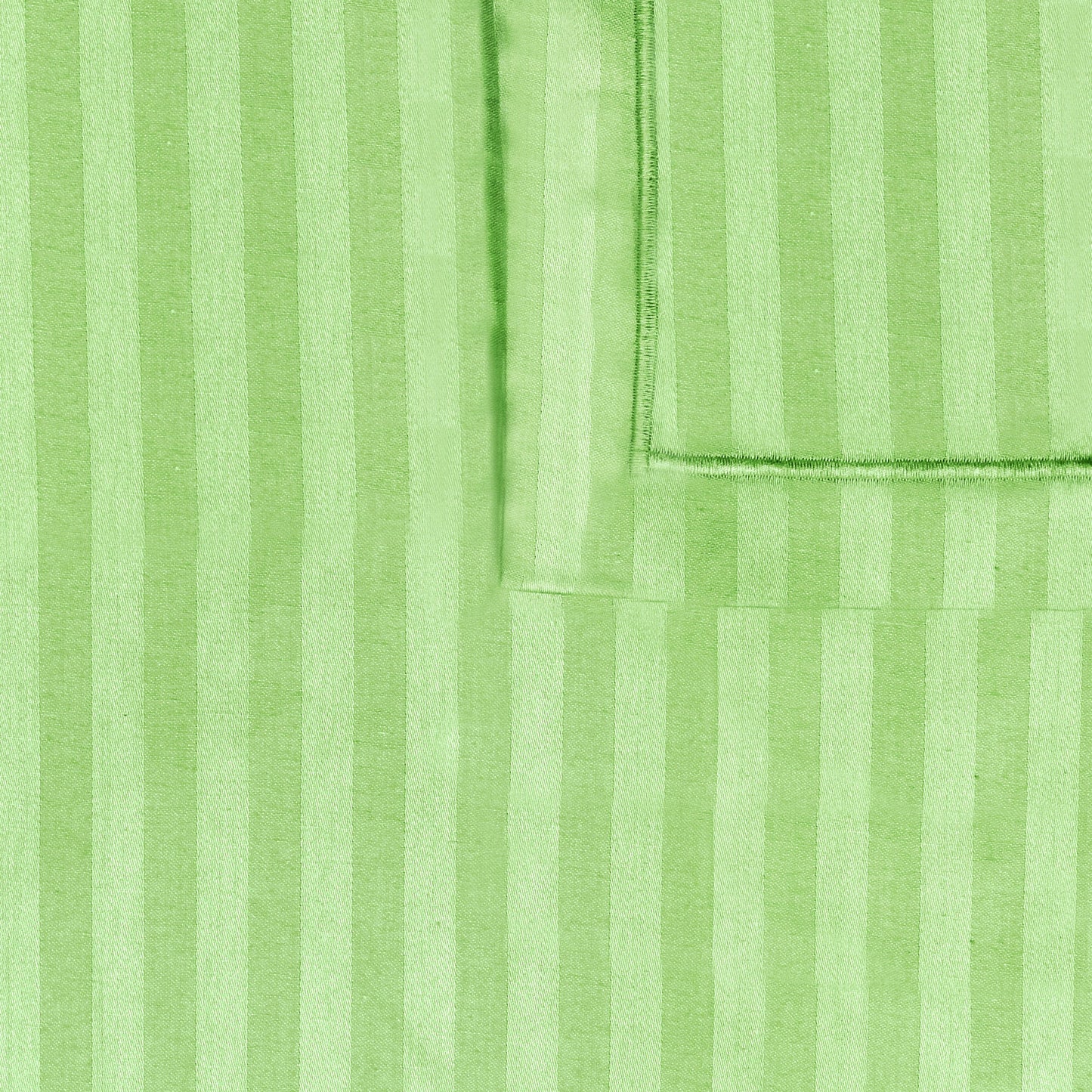 Avalon 300 TC 100% Cotton Light Green Satin Stripes Single Size Bedsheet