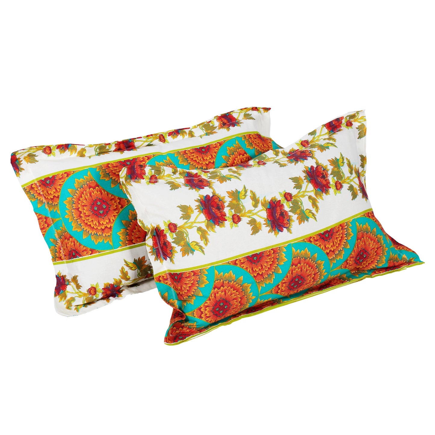 Ventura 144 TC White Floral Double Bedsheet