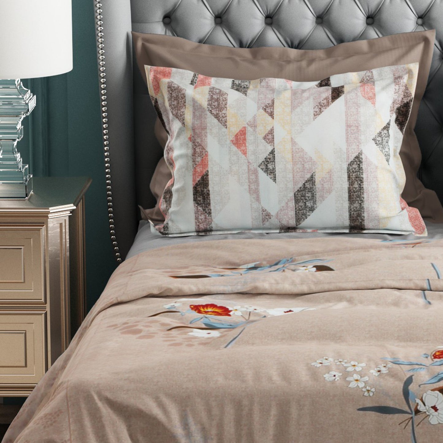 Studio Luxurious 144 TC 100% Cotton Peach Double Bedsheet