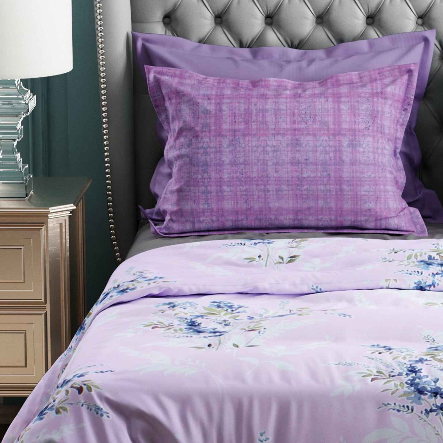 Studio Luxurious 144 TC 100% Cotton Purple Double Bedsheet
