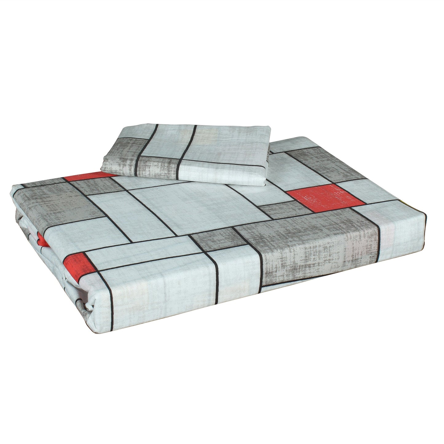 Sparkle 144 TC 100% Cotton White & Grey Single Bedsheet Combo | Set of 2 |