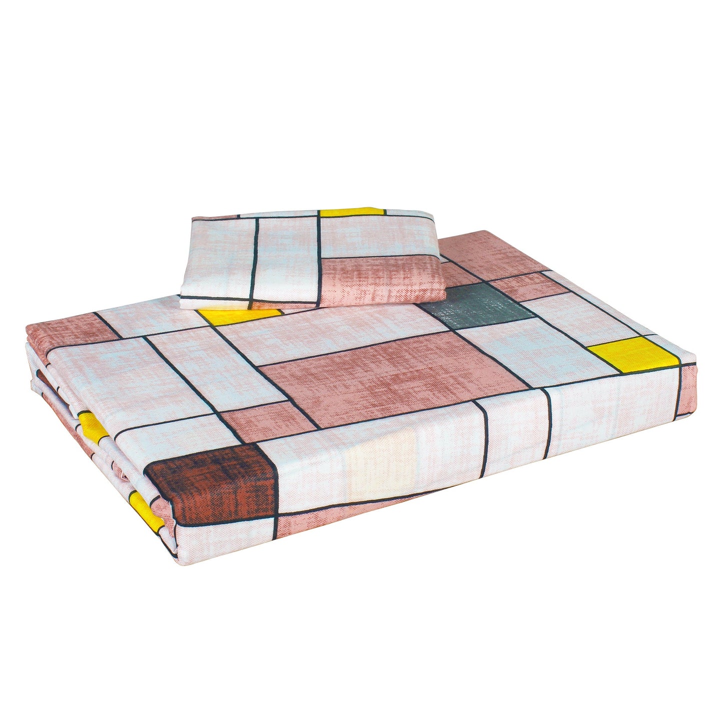 Sparkle 144 TC 100% Cotton White & Pink Single Bedsheet Combo | Set of 2 |