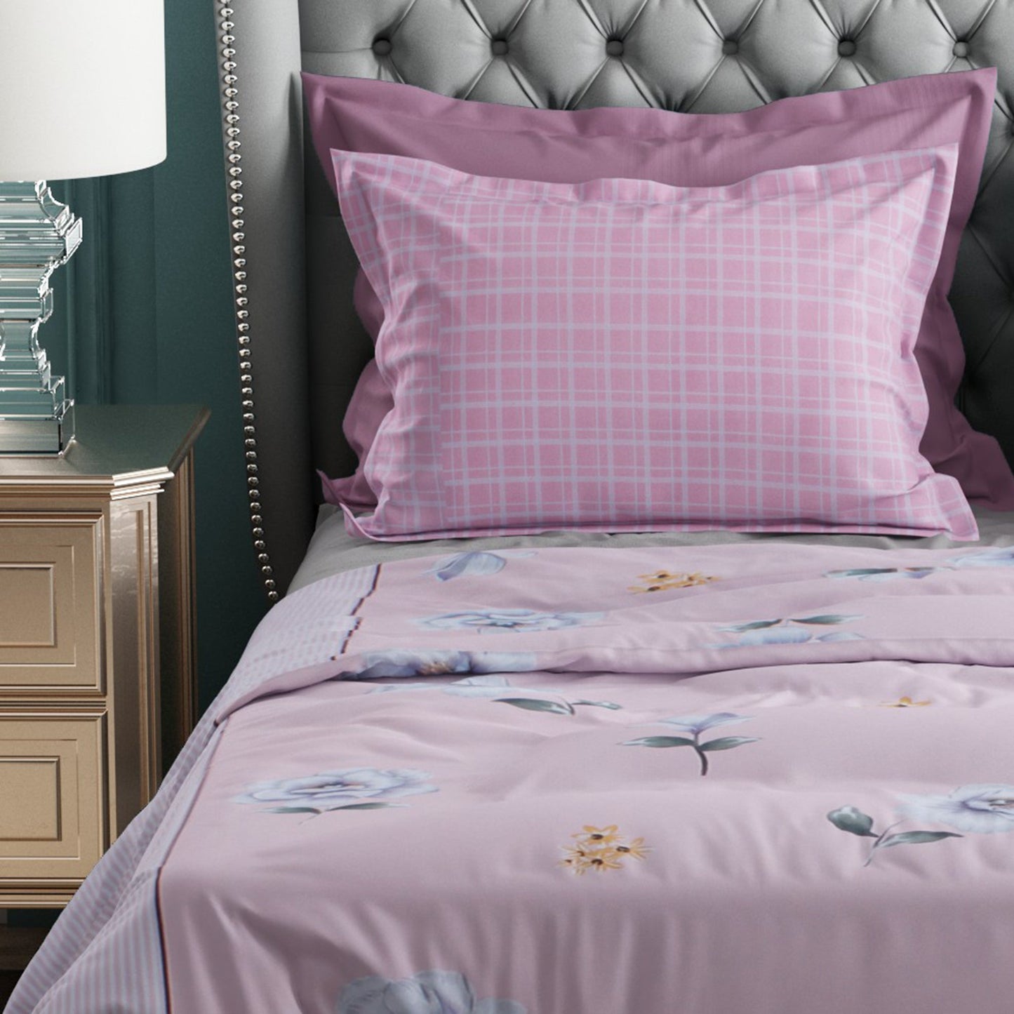Studio Luxurious 144 TC 100% Cotton Purple Double Bedsheet