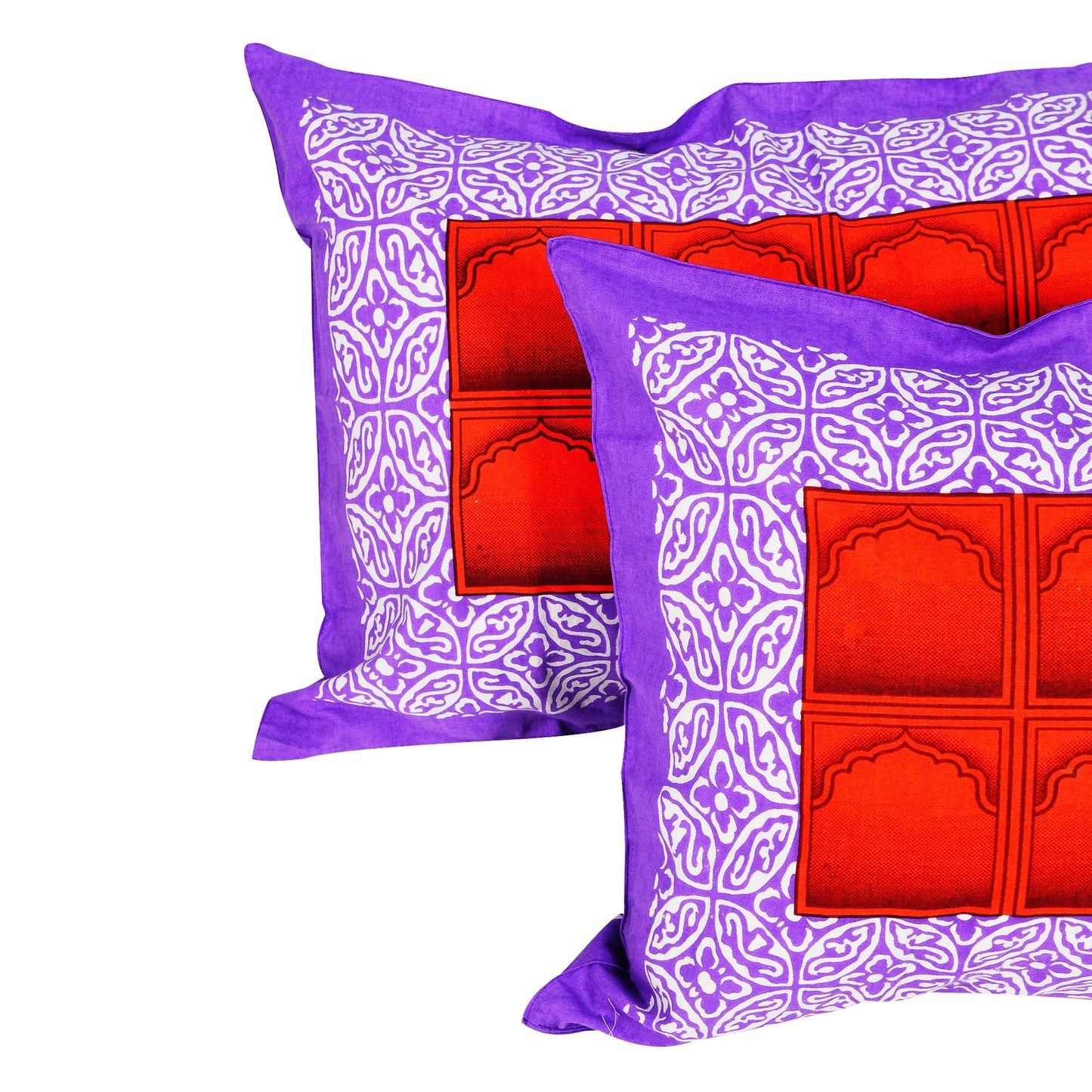Ventura 144 TC Purple Traditional Rajasthani Double Bedsheet