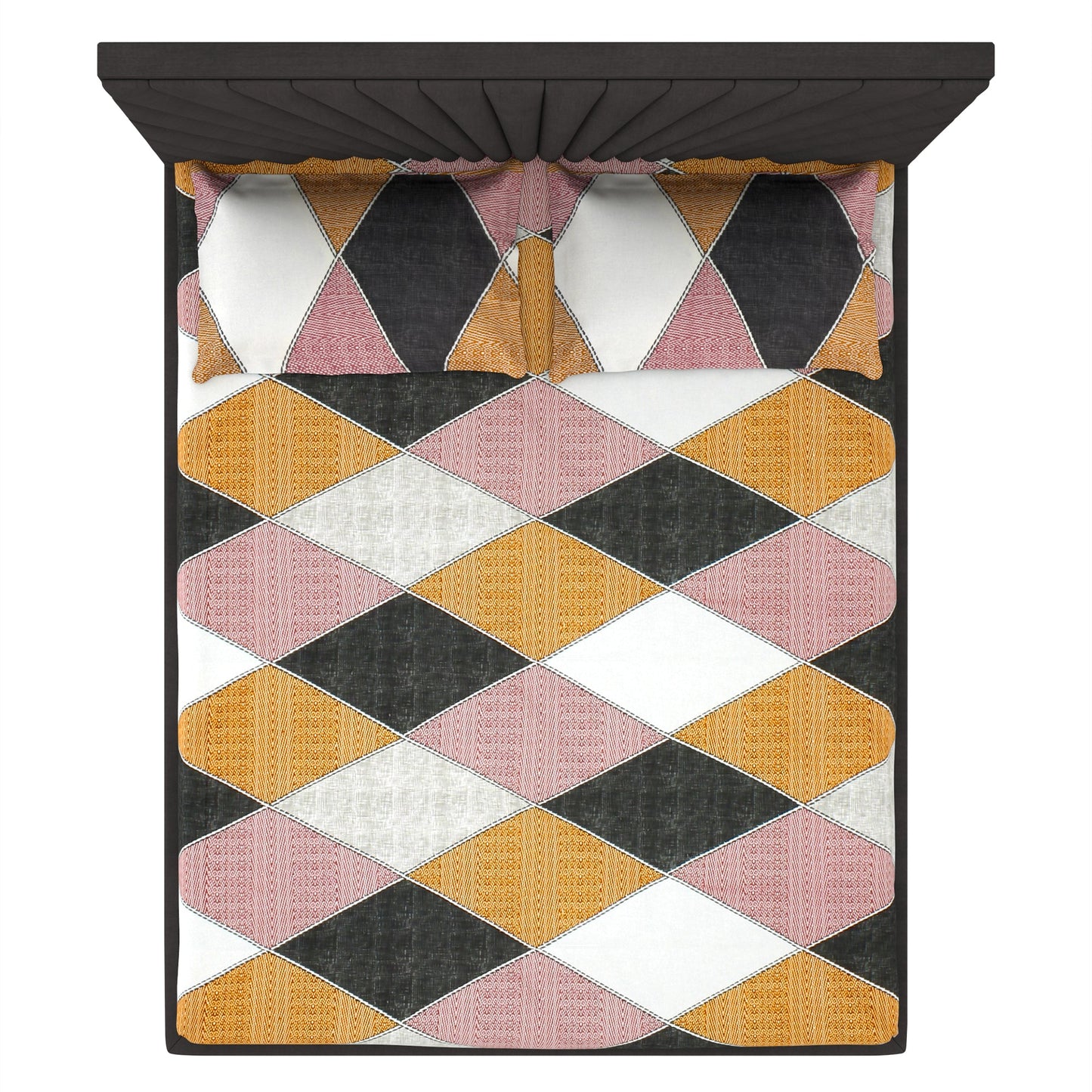 Metro 186 TC 100% Cotton Peach and Cream Double Bedsheet