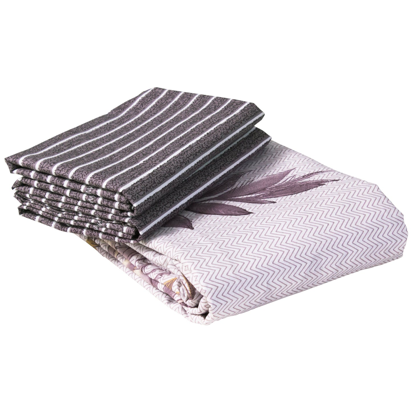 Metro Cotton Double Bedsheets Combo - 186 TC- Muticolor and Grey - Fancy Mix N Match Design and Floral