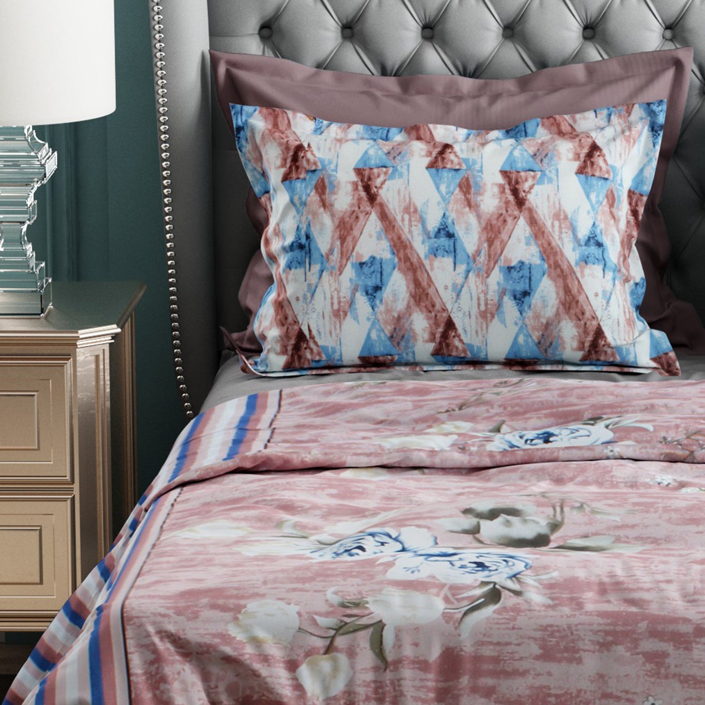 Studio Luxurious 144 TC 100% Cotton Peach Double Bedsheet