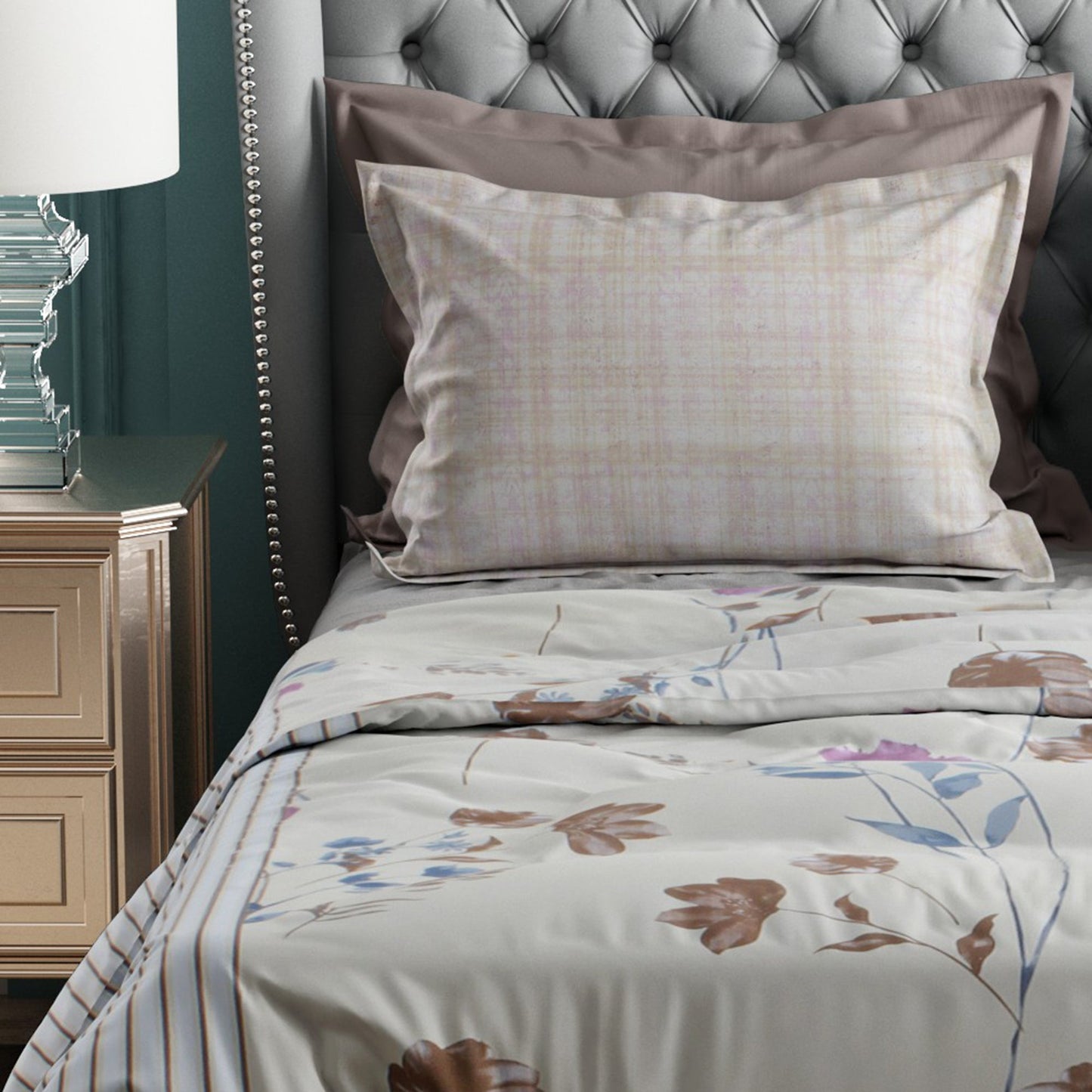 Studio Luxurious 144 TC 100% Cotton Light Yellow Double Bedsheet