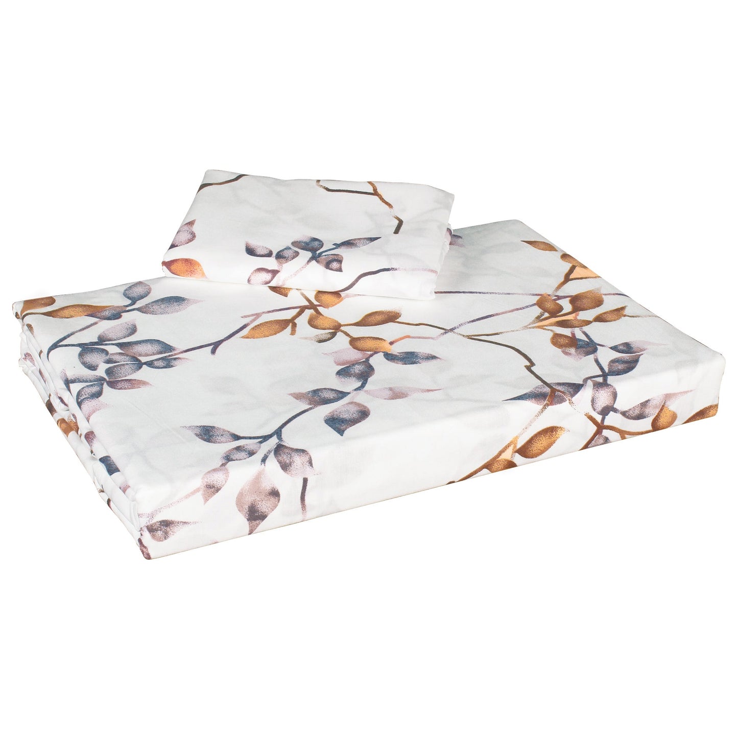 Sparkle 144 TC 100% Cotton White & Brown Single Bedsheet Combo | Set of 2 |